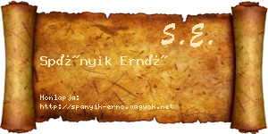 Spányik Ernő névjegykártya