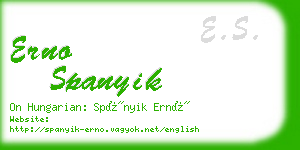 erno spanyik business card